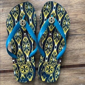 Tory Burch Blue Flip Flops fits like size 8.5-9